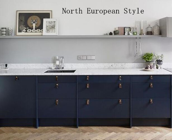 Geniune Leather Drawer Pull Handles / North Europe Design Dresser Handles