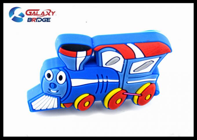Blue Train Silicon Kids Bedroom Knobs / Soft Plastic Childrens Wardrobe Door Knobs