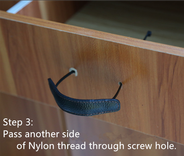 Esay Installtion Leather Wardrobe Door Handles / Dresser Handles 140mm* W25mm
