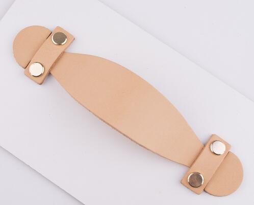 Fashionable Guine Leather Drawer Pull Handles , Kitchen Cupboard knobs