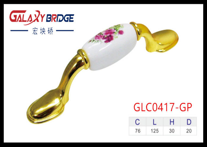 76mm Ceramic Handles And Knobs , Antique Brass Flower Pattern 76mm Ceramic Handles And Knobs , Antique Brass Flower Pattern Porcelain Cupboard Handles - 76mm Ceramic Handles And Knobs , Antique Brass Flower Pattern