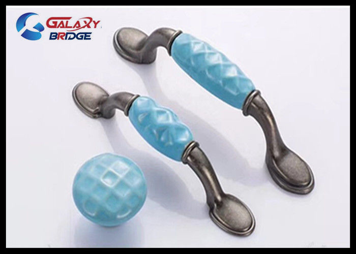 Blue Heart Ceramic Drawer Pulls Colorful Porcelain Furniture Handles Anti Brass Wardrobe Knobs