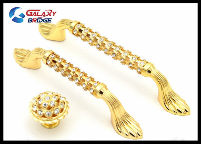 Luxury Hollow Design Cabinet Drawer Handles Arcylic Stones