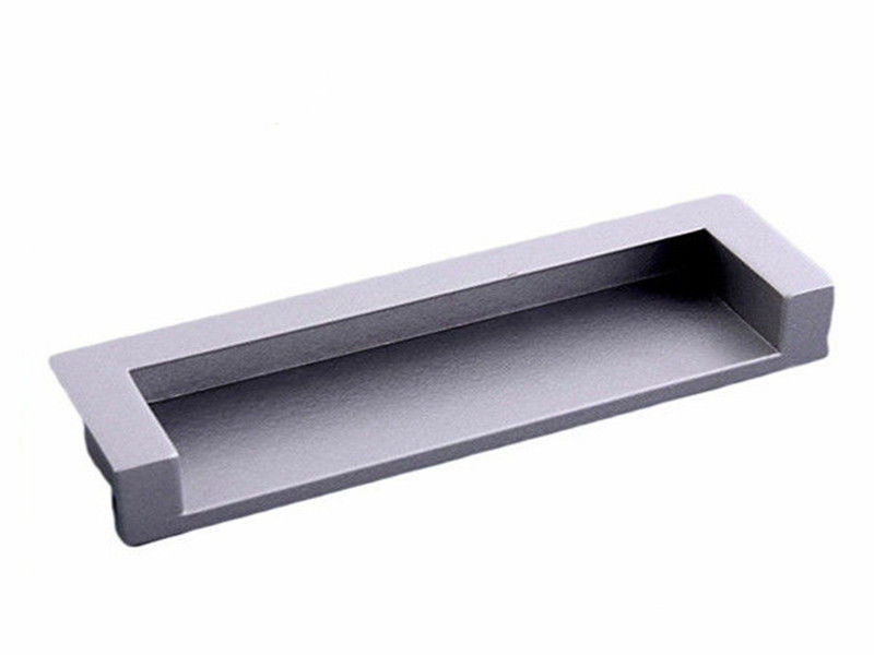 Zinc Alloy Satin Black Hidden Kitchen Cabinet Door Pulls 128mm