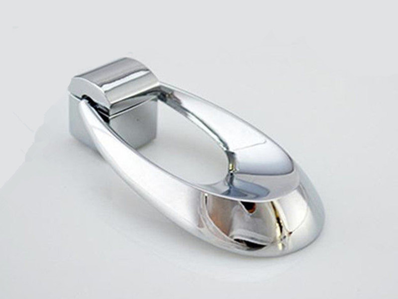 Light Silver Ring Pulls Drop Design Drawer Handles Simple Zinc
