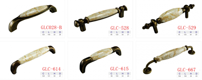 Microwave Bottom Ceramic Handles And Knobs , Crack Marble Porcelain Closet Door Knobs