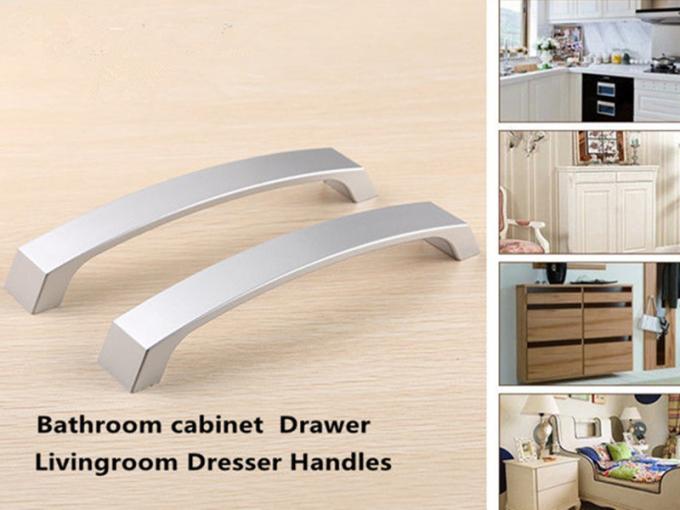 160mm Arched Square ABS Plastic Handle Pearl Silver Refrigeator