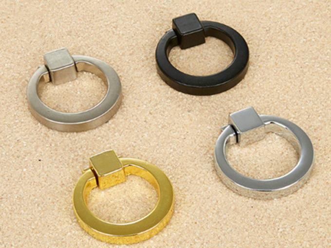 Gold Retro Ring Pulls chrome Doo Handles Black Simple Furniture Hardware Fittings
