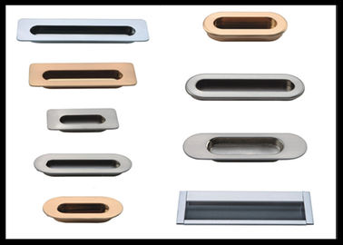 Pearl Silver Sunken Pulls  Flush Slider Door Pulls Hidden  Dresser Handles Zinc Alloy Cabinet Handles