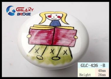 Kids Graffiti Porcelain Cabinet Knobs , Ceramic Kitchen Knobs 40mm*25mm
