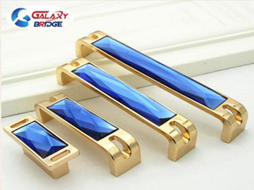 Blue Crystal Cabinet Drawer Handles Brown  Arcylic Furniture Decorative Cupboard Pulls
