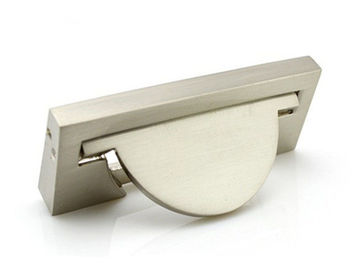 Zinc Square Concealed Drawer Pulls , Pearl Silver Insert Dresser Pulls Hidden Cabinet Handles