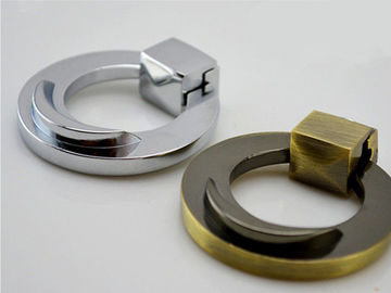 Classical Antique Bronze Cabinet Ring Pulls , 43mm Dia Zinc Alloy Retro Furniture Handles