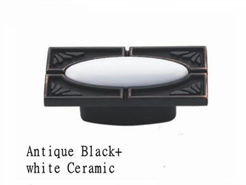 Vintage Marble Ceramic Knob Antique Bronze Square Knobs Porcelain Furniture Handles