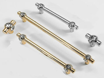 Luxury diamond  Drawer Handles And Knobs 96mm Chrome Dresser Pulls acrylic Bathroom cabinet handle