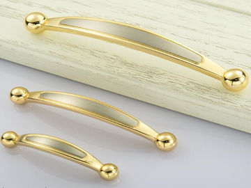 Chrome 64mm Kitchen Cabinet Handles , Modern Bathroom Drawer Pulls Arched Golden handle