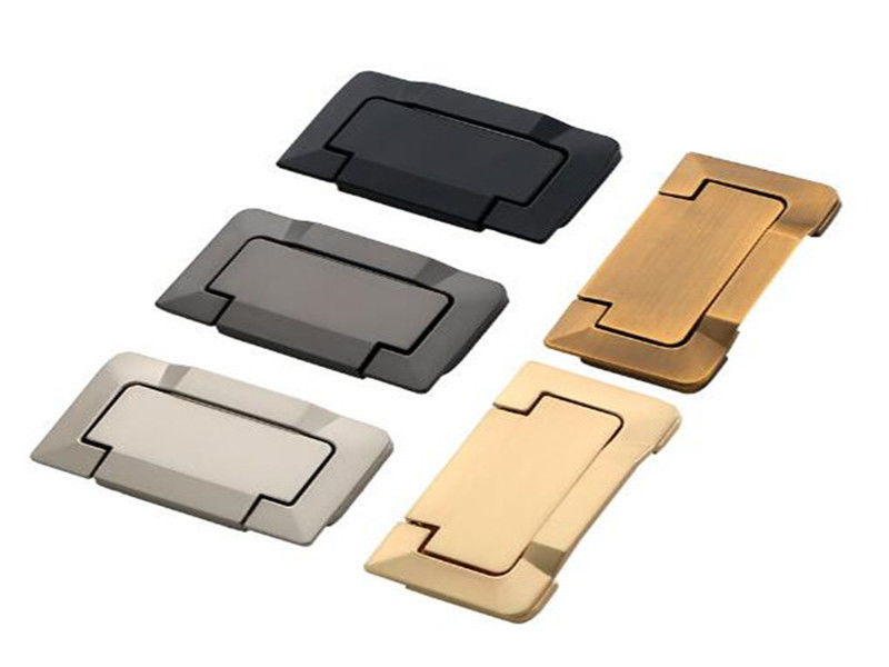 Brush Brass Hidden Drawer Pulls Kitchen Knobs / Closet Square