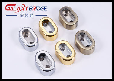 Flange Mounting Furniture Fittings Hardware  Chrome Finished Clothes Rail Rod Bracket Holder