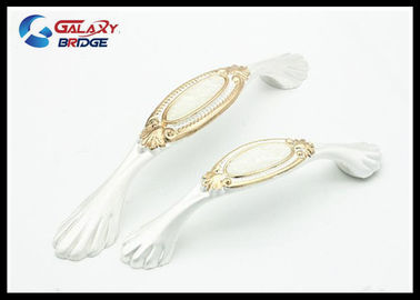 European Style Ceramic Handles , Ivory White Kitchen Porcelain Drawer Pulls Dresser Handles