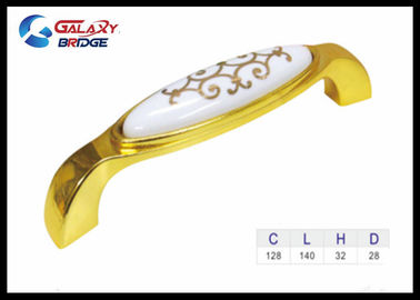 128mm Kitchen Ceramic Handles And Knobs / Closet Porcelain Pulls ISO Approved Furniture Handles