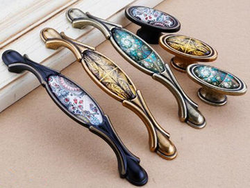 Gold Plated Ceramic Kitchen Cabinet Knobs / Closet  Porcelain Handles T Bar Pulls  Furniture Fittings