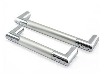 128mm Aluminum Kitchen Cupboard , Zinc Silver Refrigerator Door Pulls Simple Modern Dresser Knobs