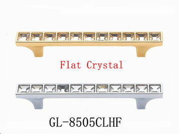 Durable Square Crystal Drawer Handles And Knobs 96mm / 128mm / 160mm Size