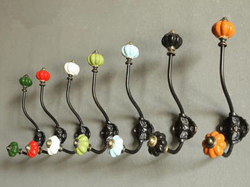 Zinc Bag Hangers Cloth Hanging Hooks Ceramic Pumkin Decorative Towel Bar Elegant