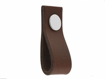 Geniune Leather Drawer Pull Handles / North Europe Design Dresser Handles