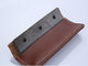 Brown Leather Drawer  Arched Hidden Pulls , Aluminum Metal Benched Genuine Leather Door Pulls
