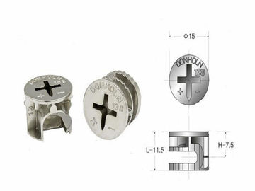 MDF Fittings Hardware , 15mm Eccentric Wheel Zinc Minifix Furniture Cam Lock