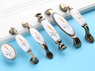 Cabinet Porcelain Handles And Knobs Zinc Dresser Handles Pattern Ceramic Furniture Handles