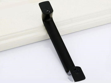 Matte Black Kitchen Cabinet Handles And Knobs /192mm  Simple Modern Square Zinc Drawer Knobs