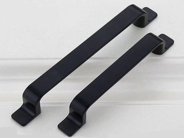 Matte Black Kitchen Cabinet Handles And Knobs /192mm  Simple Modern Square Zinc Drawer Knobs