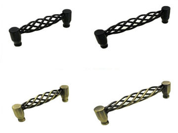 Birdcage Black Kitchen Cabinet Handles And Knobs 96mm Antique Brass Furniture Hardware