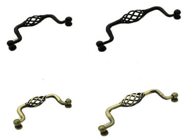 Birdcage Black Kitchen Cabinet Handles And Knobs 96mm Antique Brass Furniture Hardware