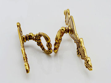 Gold Decorative Ring Pulls 85mm Length Zinc Alloy Cabinet Door Handles Light Brass Royal Furniture Fittings