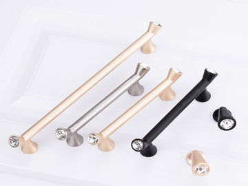 Gold diamond   Drawer Handles And Knobs 96mm Black Dresser Pulls acrylic kitchen cabinet handle