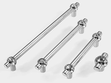 Luxury diamond  Drawer Handles And Knobs 96mm Chrome Dresser Pulls acrylic Bathroom cabinet handle