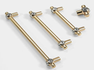 Luxury diamond  Drawer Handles And Knobs 96mm Chrome Dresser Pulls acrylic Bathroom cabinet handle