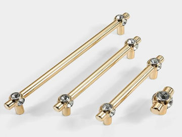 Luxury diamond  Drawer Handles And Knobs 96mm Chrome Dresser Pulls acrylic Bathroom cabinet handle