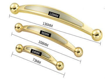 Chrome 64mm Kitchen Cabinet Handles , Modern Bathroom Drawer Pulls Arched Golden handle