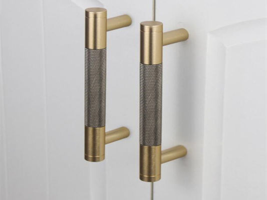 Finland Stylish  Handles Kitchen cabinet pulls and handles Knurled Handle Brushed Brass  Aluminum Door pulls